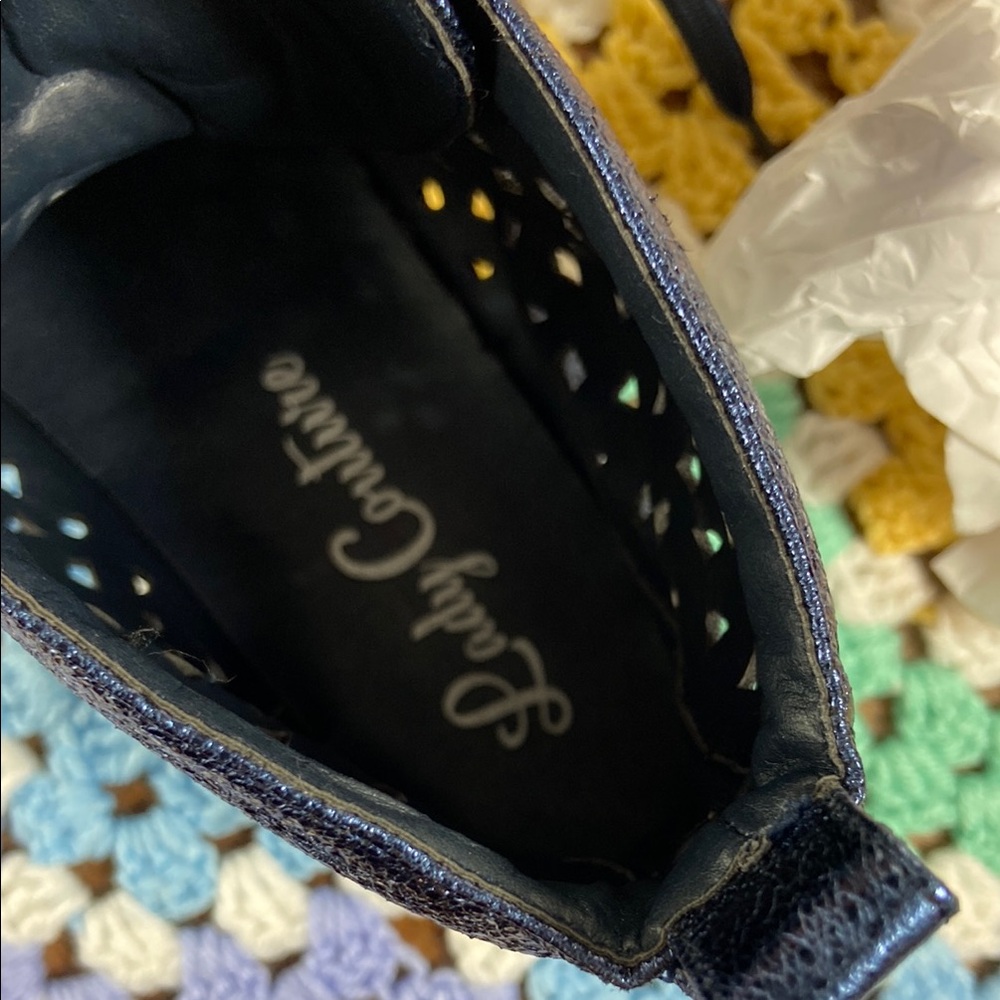 Lady Couture New York Rhinestone Bedazzled Cutout Blue High-Top Sneakers Shoes 9 - Picture 12 of 13